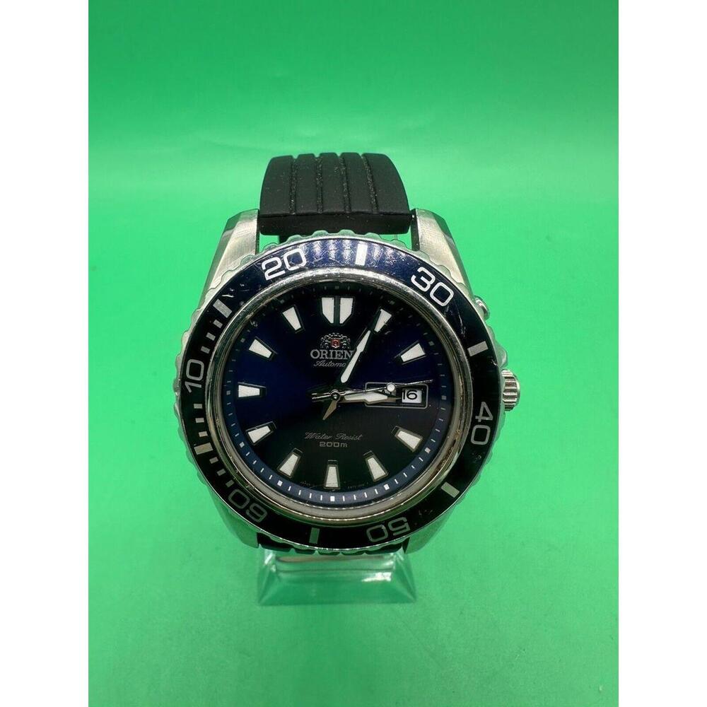 ORIENT EM75-C1-CA Automatic Mako Men's Wrist Watch Blue Dial Day Date Diver